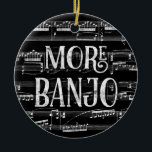 More Banjo Chalkboard -白黒音楽 セラミックオーナメント<br><div class="desc">黒白のミュージカル記譜シート音楽の背景で黒板の効果を特徴とするきちんとしたモア万丈デザイン。</div>