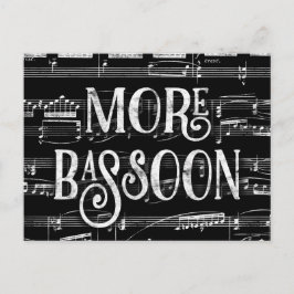 More Bassoon Chalkboard -白黒音楽 ポストカード