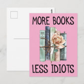 More Books Less Idiots Books Lover ポストカード (正面/裏面)