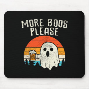 More Boosお願い幽霊ビールレトロハロウィーンDrinki マウスパッド