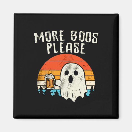 More Boosお願い幽霊ビールレトロハロウィーンDrinki マグネット (正面)