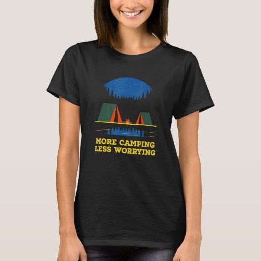 More Camping Less Worrying Camper Friends Camp Bud Tシャツ (正面)