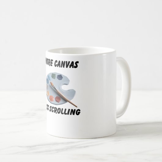 More Canvas Less Scrolling コーヒーマグカップ (正面右)