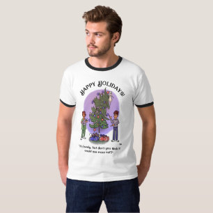More Cat Christmas Men's Ringer Tシャツ