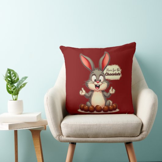 More Chocolate – Funny Easter Bunny - almofada クッション (椅子)
