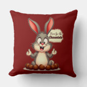 More Chocolate – Funny Easter Bunny - almofada クッション (正面)