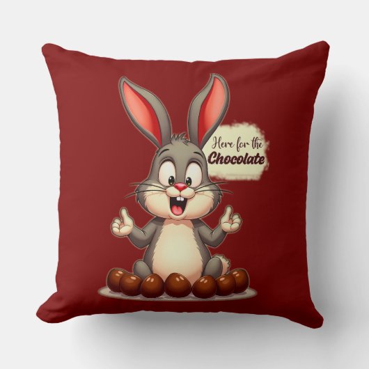 More Chocolate – Funny Easter Bunny - almofada クッション (正面)