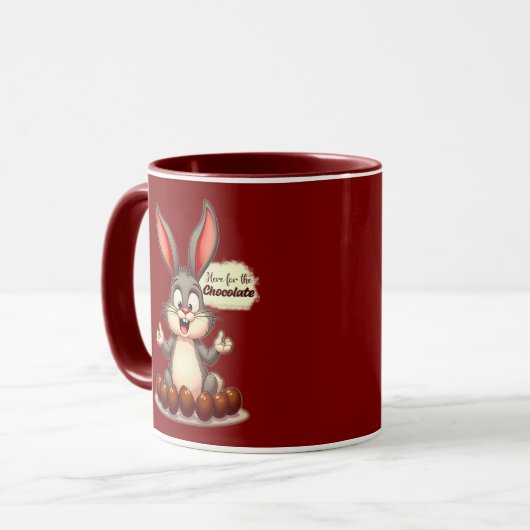More Chocolate – Funny Easter Bunny - caneca マグカップ (正面左)