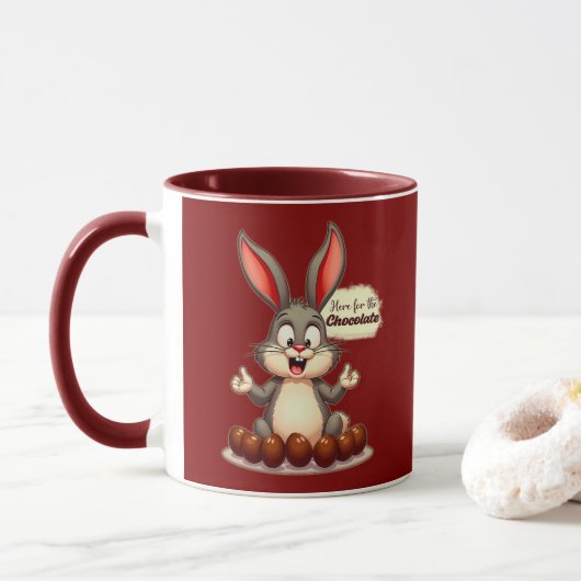 More Chocolate – Funny Easter Bunny - caneca マグカップ (ドーナツ)