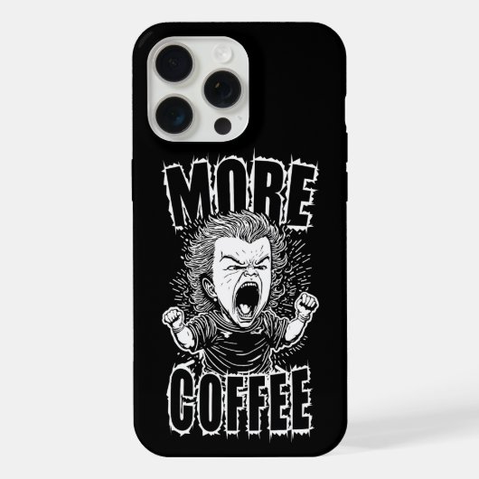 More Coffee | コーヒー愛好家の名言 iPhoneケース (裏面)