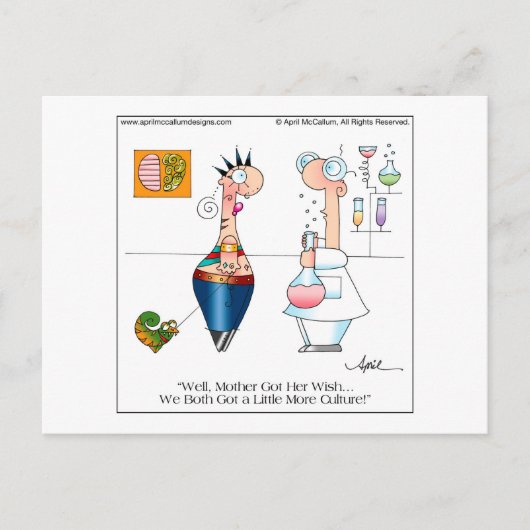 MORE CULTURE Cartoonハガキby April McCallum ポストカード (正面)