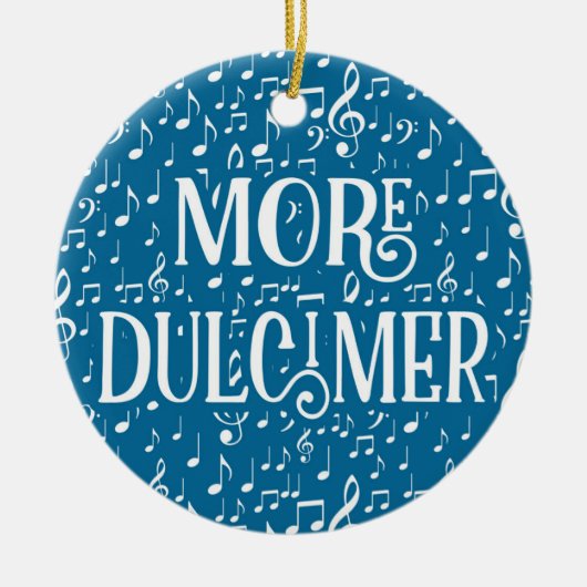 More Dulcimer – ブルーホワイトミュージック セラミックオーナメント (正面)