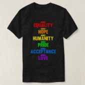 More Equality More Love Tee Human Rights BLM LGBTQ Tシャツ (デザイン正面)