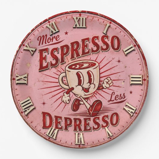 More Espresso Less Depresso ペーパープレート (正面)