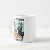 More Espresso Less Depresso Black Cat  コーヒーマグカップ (正面左)