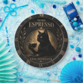 More Espresso Less Depresso Black Cat  ペーパープレート (パーティー)