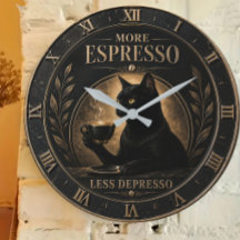 More Espresso Less Depresso Black Cat 