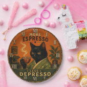 More Espresso Less Depresso Cat ペーパープレート (パーティー)