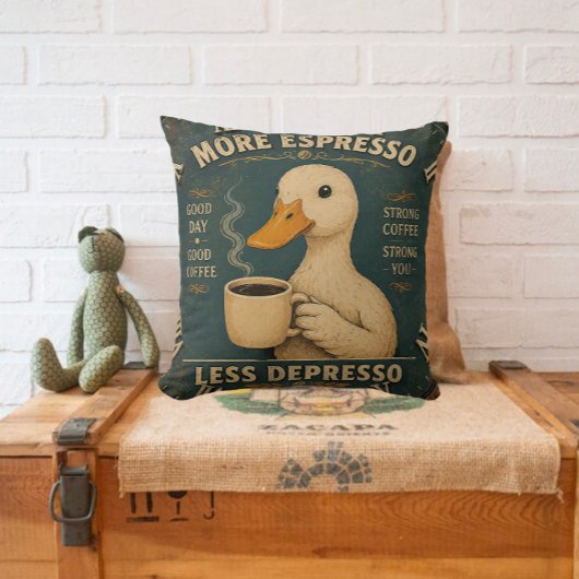 More Espresso Less Depresso Coffee Lover クッション