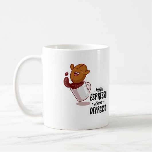 More Espresso, Less Depresso Mug コーヒーマグカップ (左)