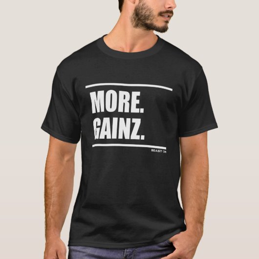 More Gainzボディビルゲイントレーニングジムフィットネス Tシャツ (正面)