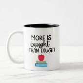 'More Is Caught Than Taught' Growth Teacher Mentor ツートーンマグカップ (左)