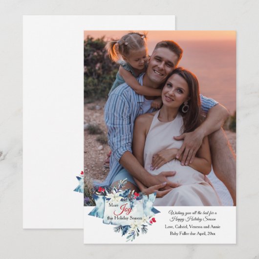 More Joy Holiday Pregnancy Announcements  案内状 (正面/裏面)