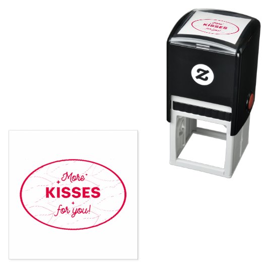 More Kisses For You Red Lips Lettering セルフインキングスタンプ (インサイチュ)