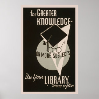More Knowledge Library 1940 WPA Vintage Poster ポスター