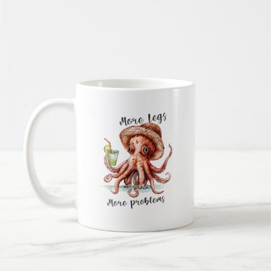 More Legs More Problems Funny Octopus Beach Drink コーヒーマグカップ (左)