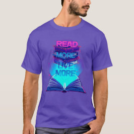 More Live 読 More - Neon Book Stack & 白熱［赤熱］光を放つ Tシャツ