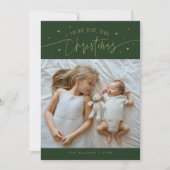 More Love This Christmas Green Photo Birth 案内状 (正面)