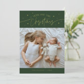 More Love This Christmas Green Photo Birth 案内状 (スタンド正面)