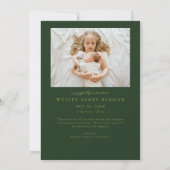 More Love This Christmas Green Photo Birth 案内状 (裏面)