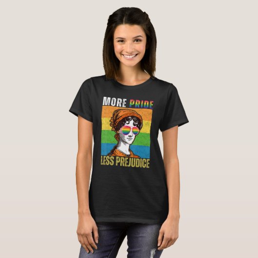 More Pride Less Prejudice LGBT Gay Pride Month Tシャツ (正面フル)