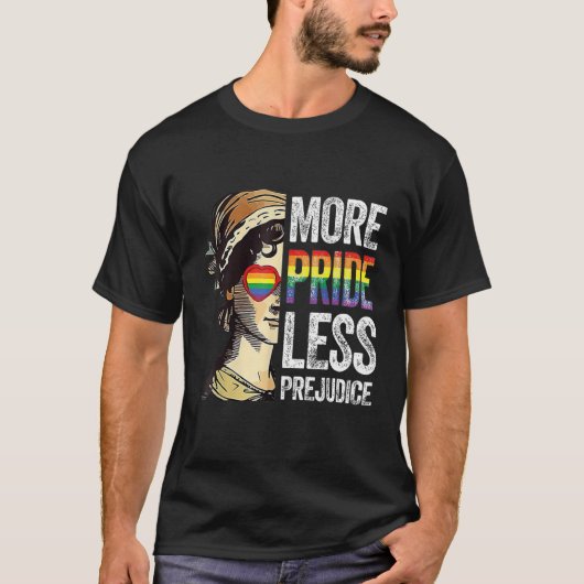 More Pride Less Prejudice LGBT Pride Month Gay LGB Tシャツ (正面)