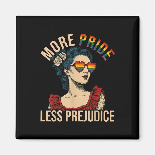 More Pride Less Prejudice Pride Month Gay Lesbian  マグネット (正面)