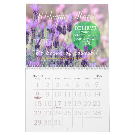 More Self LOVE ::  TWENTY 26 Calendar カレンダー (3月 2026)