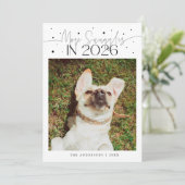 More Snuggles 2026 New Year White Pet Photo シーズンカード (スタンド正面)
