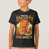 More Spaghetti Less Upsetti Capybara Illustration Tシャツ (正面)
