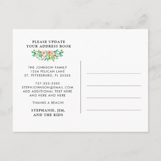 More Sun No Snow Floridaマップ移動 案内ポストカード (裏面)