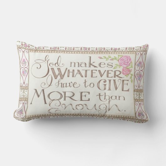 More Than Enough Throw Pillow ランバークッション (正面)