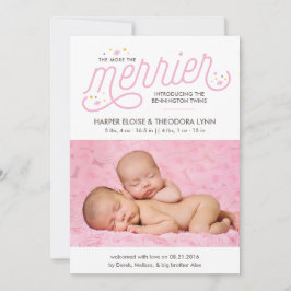 More the メリー Girl Twins Birth Announcements 案内状