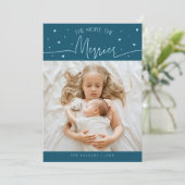 More The Merrier Christmas Teal Photo Birth  案内状 (スタンド正面)