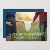 More the Merrier Holiday Pregnancy Announcement シーズンカード (正面/裏面)