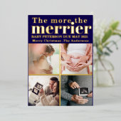 More the Merrier Modern Christmas Pregnancy  箔招待状 (立ち正面)