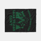 More Trash Can Less Cant Raccoon Funny Saying Men  フリースブランケット (正面(横))