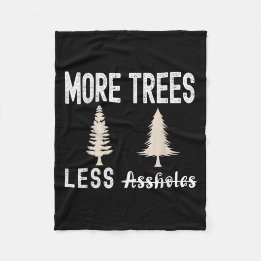 More Trees Less Holes Ugly Christmas Sweater  フリースブランケット (正面)