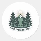 More Trees Less WiFi Eco Sticker ラウンドシール (正面)
