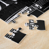 More Trombone Chalkboard -白黒音楽 ジグソーパズル (側面)